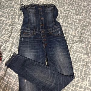 Strapless Denim Jumpsuit